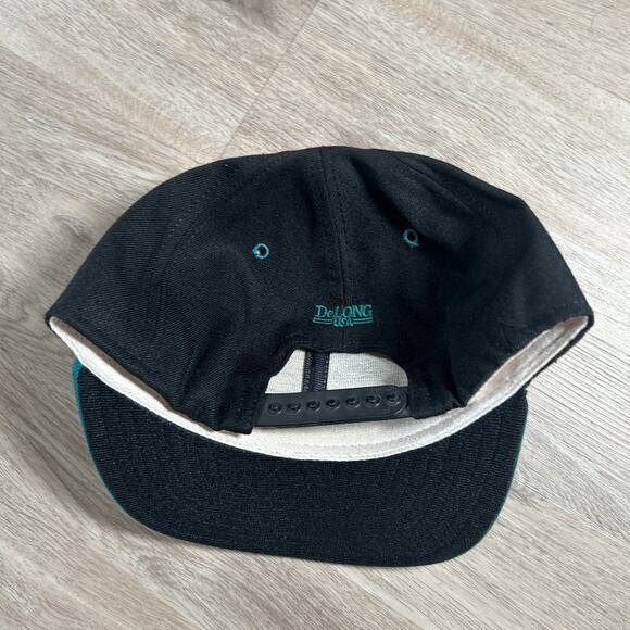 Vintage 1995 Brickyard 400 NASCAR Snapback Hat Delong Black Wool Cap USA - Picture 5 of 8